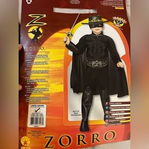 Kids Zorro costume, size large.